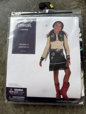 Cowgirl Kids Costume - Cream & Black
